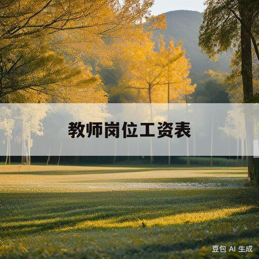 教师岗位工资表